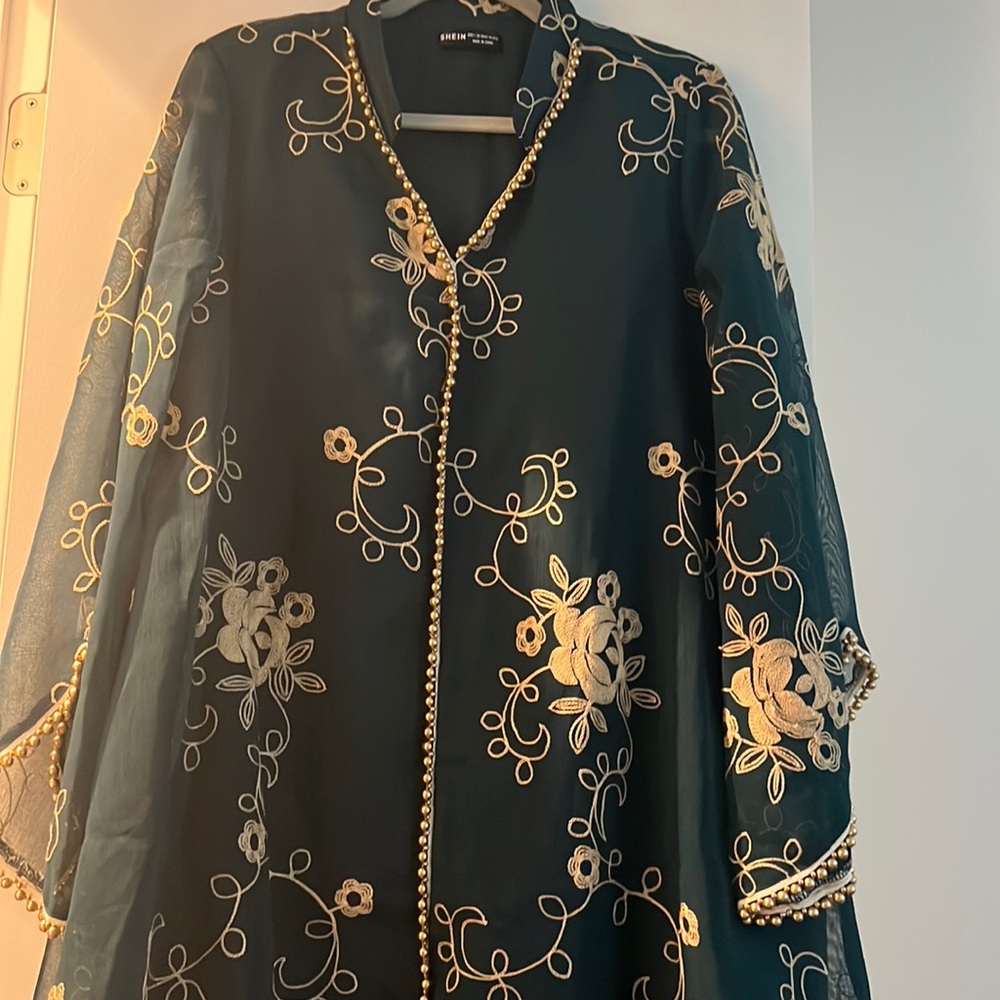 Shein Najma Floral Embroidery Pearls Beaded pearls Beaded dress